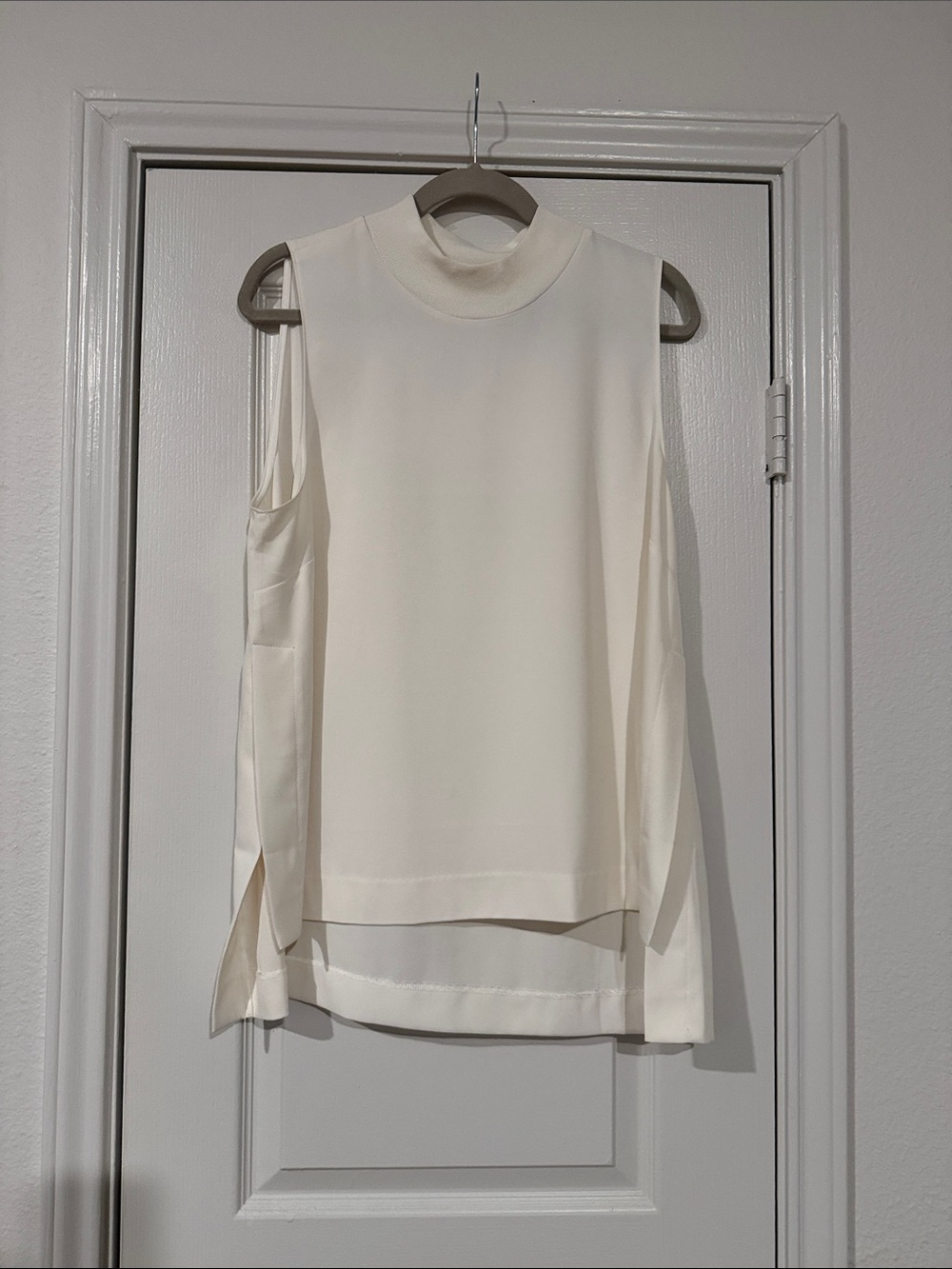 Alex Marie Ivory Sleeveless Mock Neck Blouse